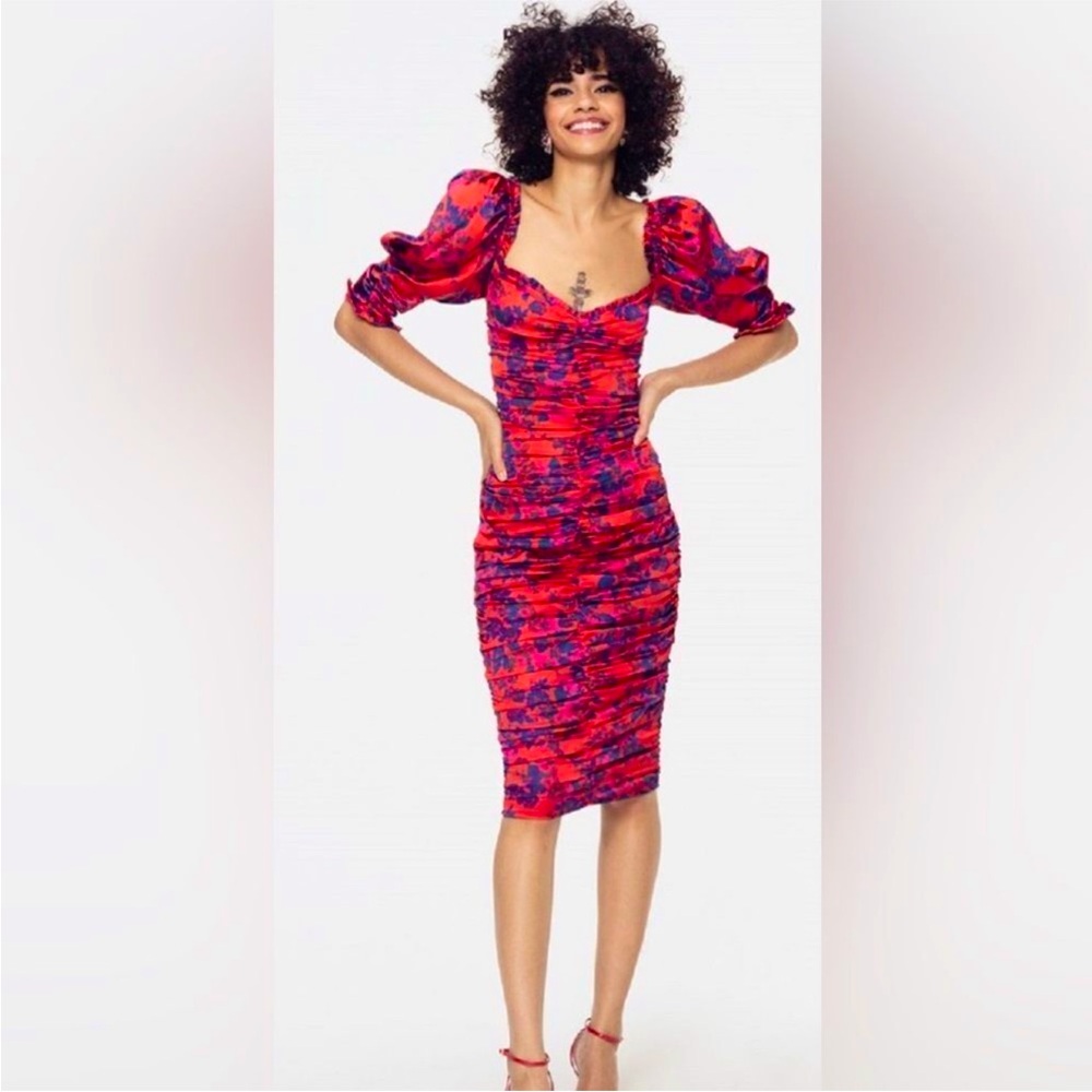 For Love & Lemons Monet Floral Midi Dress L